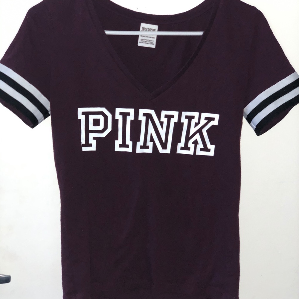PINK brand name burgundy shirt
